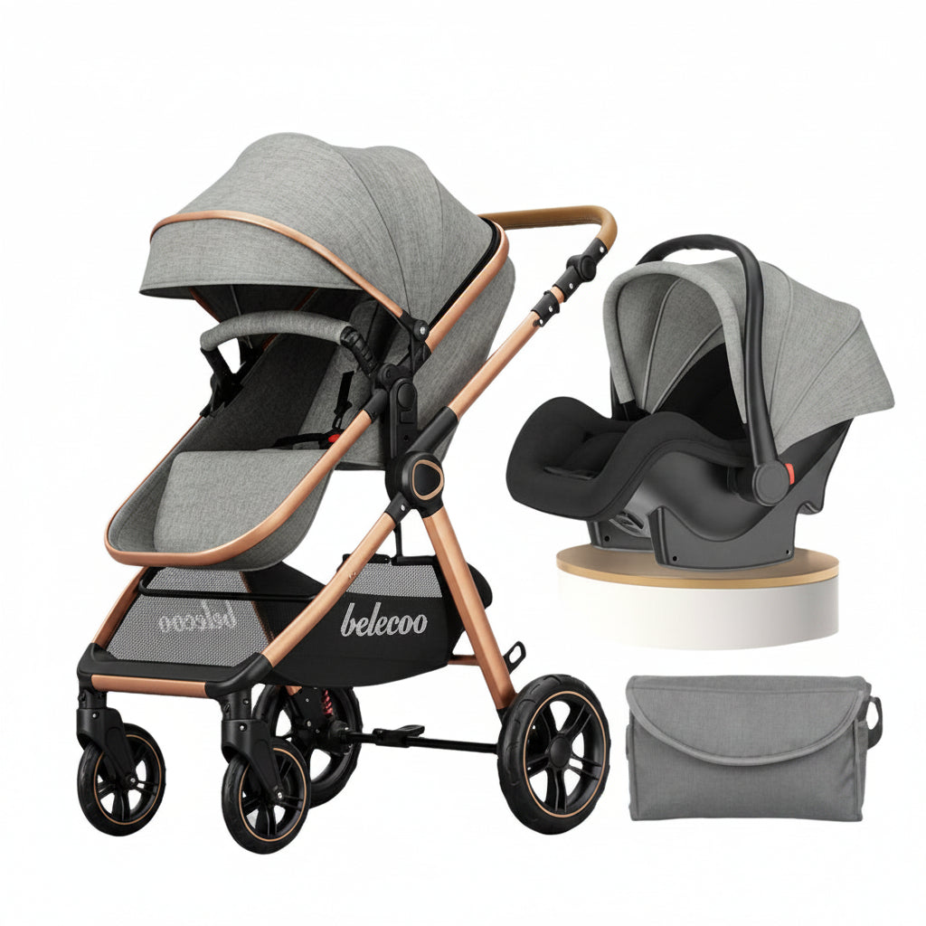 Luxury Baby Stroller Pram 3 in 1 With Car Seat Poussette 3