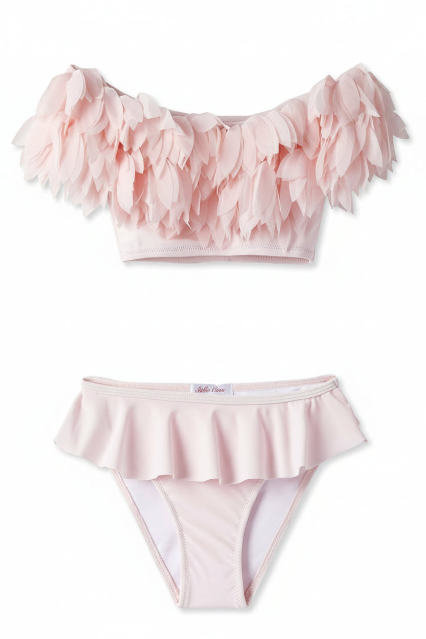 Pink Draped Bikini with Petals